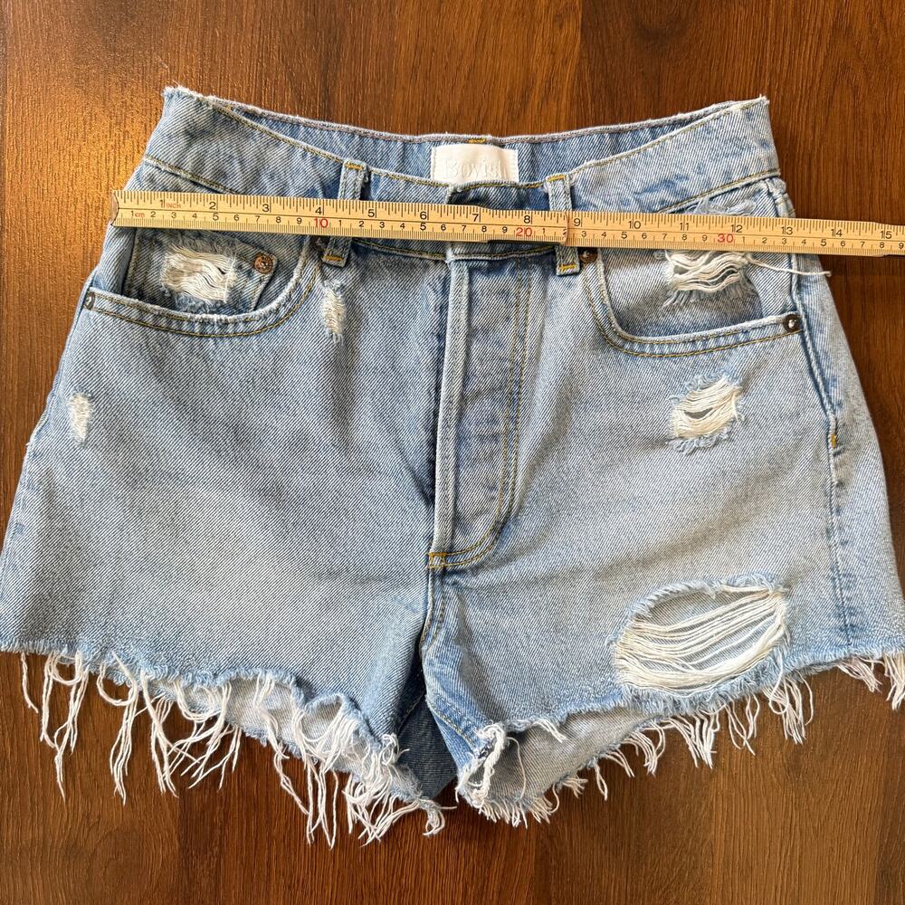 Boyish The Cody High Rise Cut Off Denim Shorts Sz 23 Button Fly Casual Festival - Picture 3 of 7
